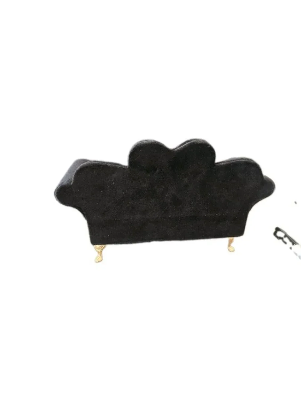 New Black Solid Shabby Chic Doll Sofa Jewelry Box Organizer Couch Jewelry Box